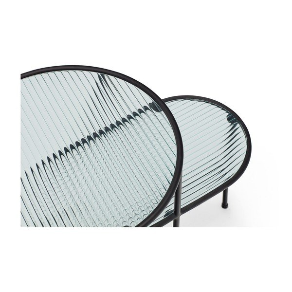 Nix fekete tárolóasztal üveg asztallappal - Teulat-image-1