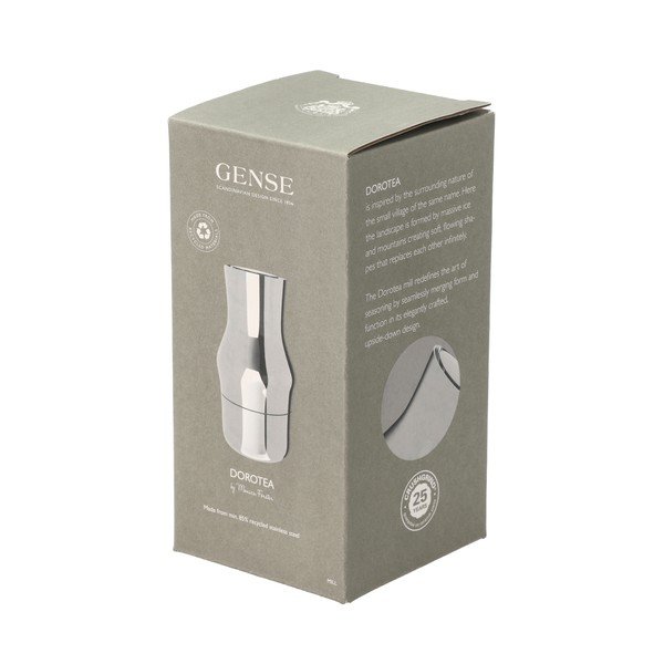 Fényes ezüstszínű rozsdamentes acél fűszerőrlő Dorotea – Gense-image-4