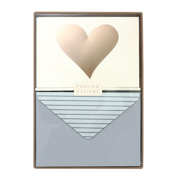 Heart 10 db-os üdvözlőlap és boríték szett - Portico Designs