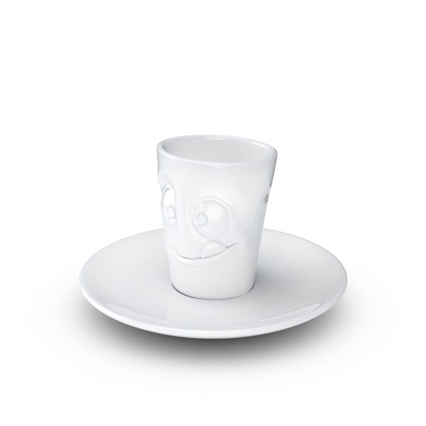 Fehér 'huncut' porcelán csésze és alátét, 80 ml - 58products-image-2