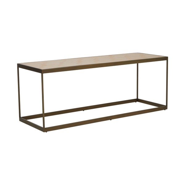 Barna-natúr színű dohányzóasztal tölgyfa dekoros asztallappal 40x120 cm Grenoble – Premier Housewares
