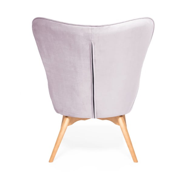 Cora Velvet levendula színű fotel és lábtartó, természetes lábszerkezettel - Vivonita-image-3
