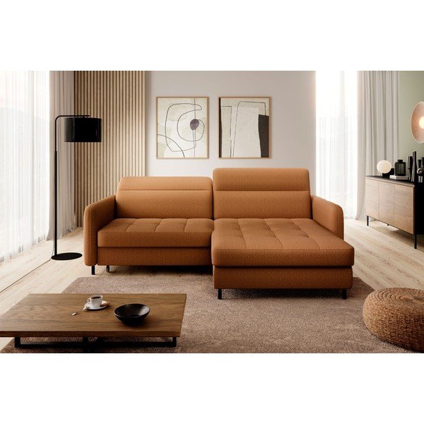 Sárga bársony kinyitható-tárolóhelyes sarokkanapé (jobb oldali-heverő résszel) Gomsi – ELTAP-image-3