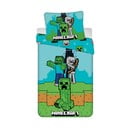 Zöld-kék egyszemélyes pamut gyerek ágyneműhuzat 140x200 cm Minecraft "Mobs Here" – Jerry Fabrics