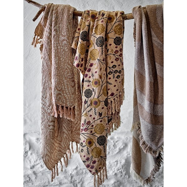Barna újrahasznosított pamut takaró 130x160 cm Eydis – Bloomingville-image-2