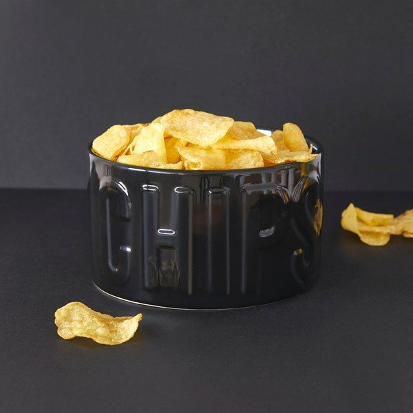 Fekete kerámia szervírozó tálka 1 l Chips – Balvi-image-1