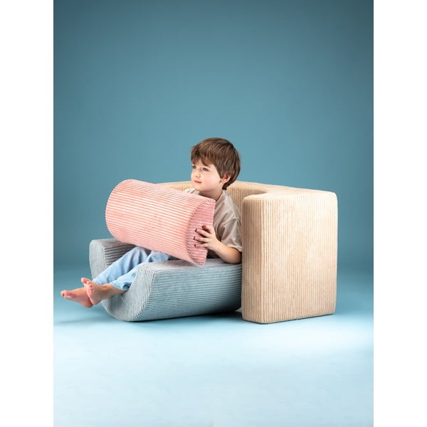 Világosbarna kordbársony habszivacs játszótér 3 db-os magasság 37 cm 75x49 cm Rainbow Montessori – Wigiwama-image-2