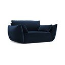 Sötétkék bársony fotel Vanda – Mazzini Sofas