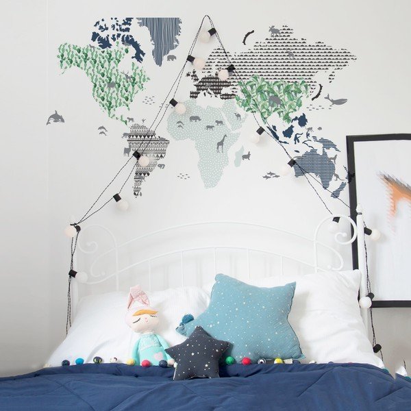 Navy Blue Map falmatrica, 120 x 70 cm - Dekornik-image-1