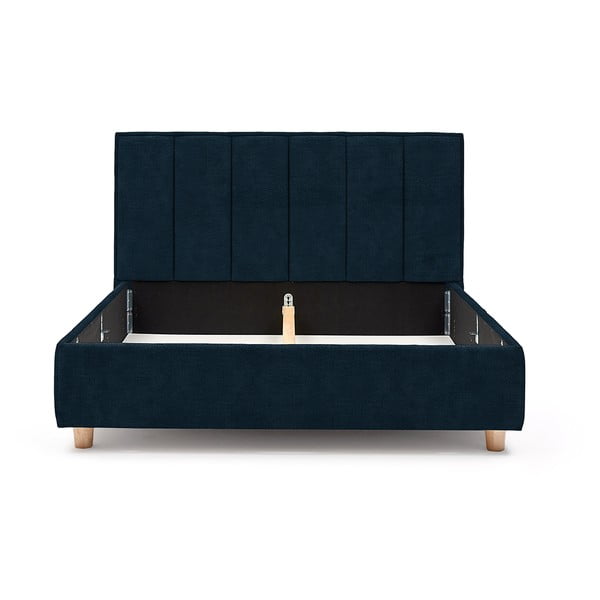 Wega kék kétszemélyes ágy kerettel és tárolóhellyel, 160 x 200 cm - AzAlvásért-image-3