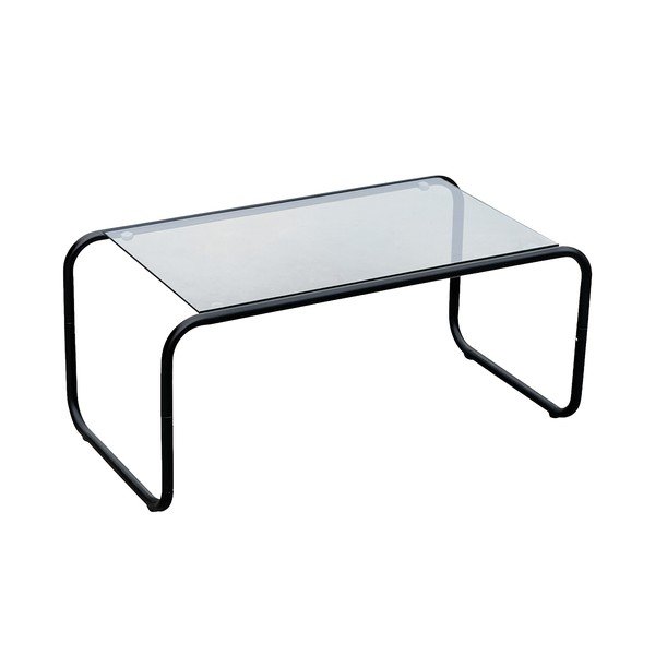 Fekete dohányzóasztal üveg asztallappal 40x80 cm Ventana – Leitmotiv