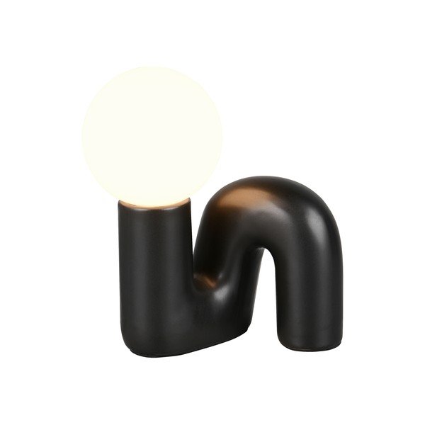 Fekete kerámia asztali lámpa (magasság 21,5 cm) Quinn – Reality-image-2