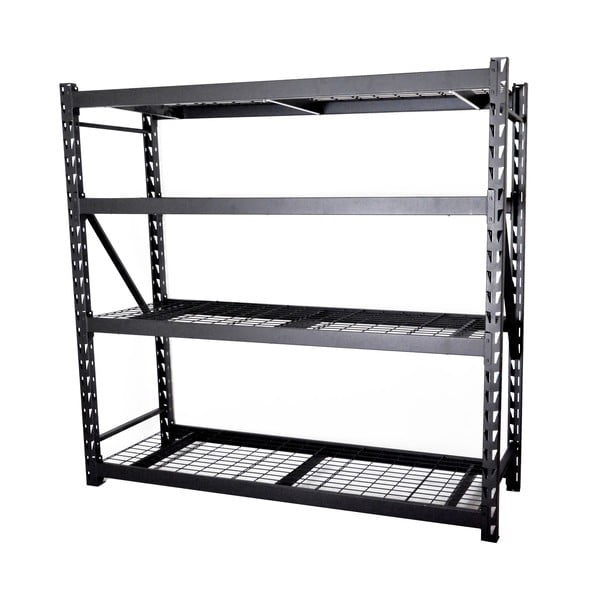 Fekete fém polcos tároló állvány 196x183 cm – Rojaplast