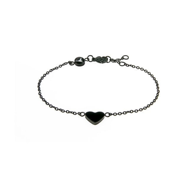 Heart női fekete rozsdamentes acél karkötő - Emily Westwood