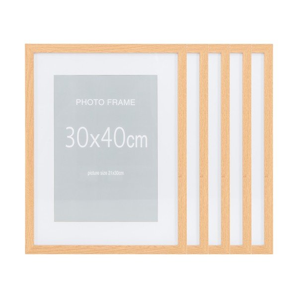 Natúr színű képkeret szett 5 db-os 30x40 cm Marbella – House Nordic