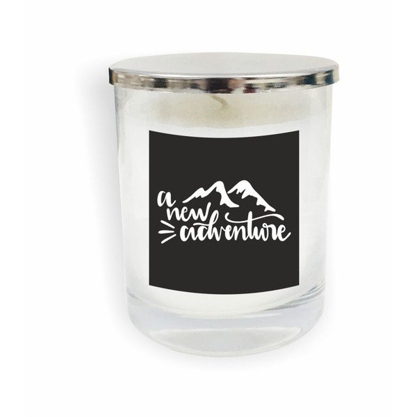 Motto Glass Candle V5 fehér gyertya - North Carolina Scandinavian Home Decors