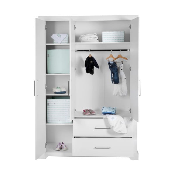 Fehér gyerek ruhásszekrény 139x199 cm Maxi – Roba-image-3