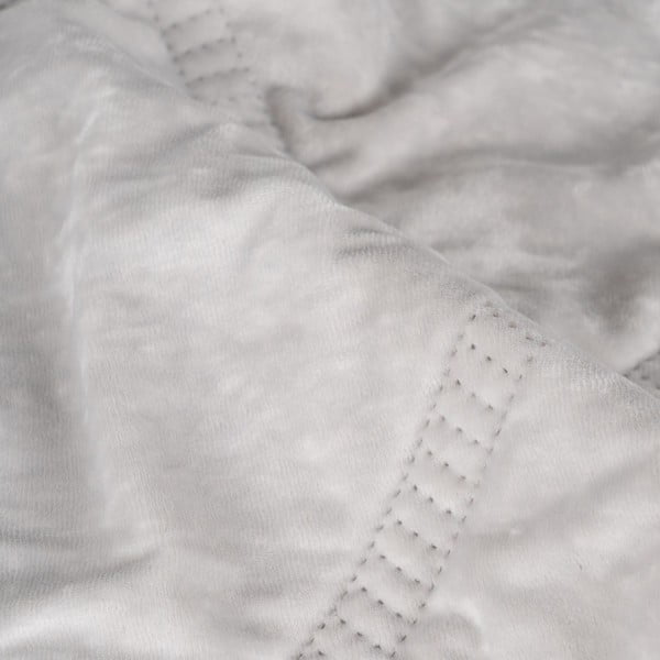 Krémszínű bársony steppelt ágytakaró 180x260 cm – Ixia-image-2