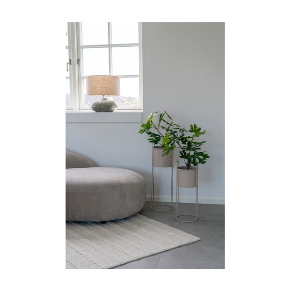 Khaki kerámia asztali lámpa textil búrával (magasság 44 cm) Oldham – House Nordic-image-1