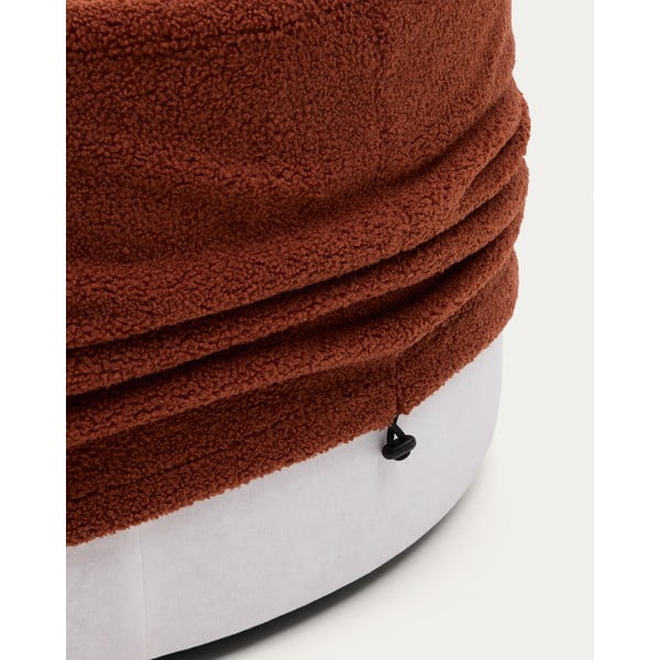 Terrakotta színű buklé puff Kaeli – Kave Home-image-2