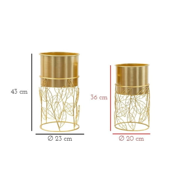 Fém kaspó szett 2 db-os ø 23 cm Livi – Mauro Ferretti-image-3