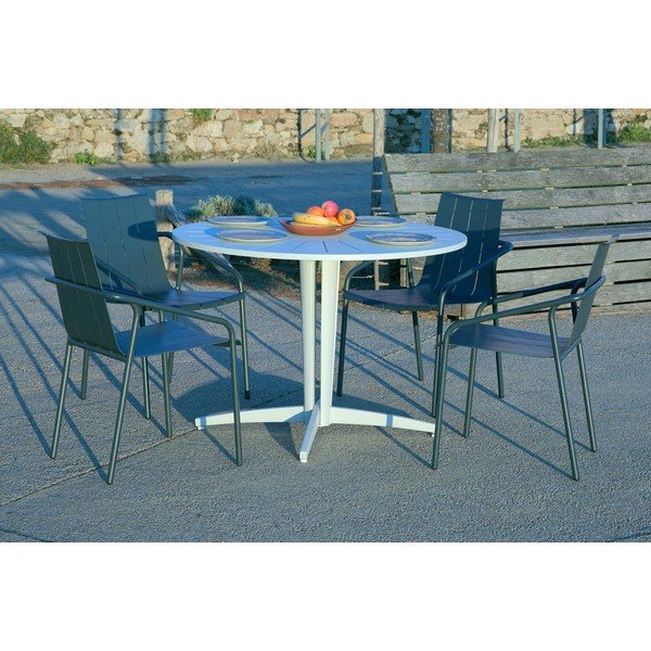 Alumínium kerek kerti étkezőasztal ø 110 cm Fleole – Ezeis-image-4