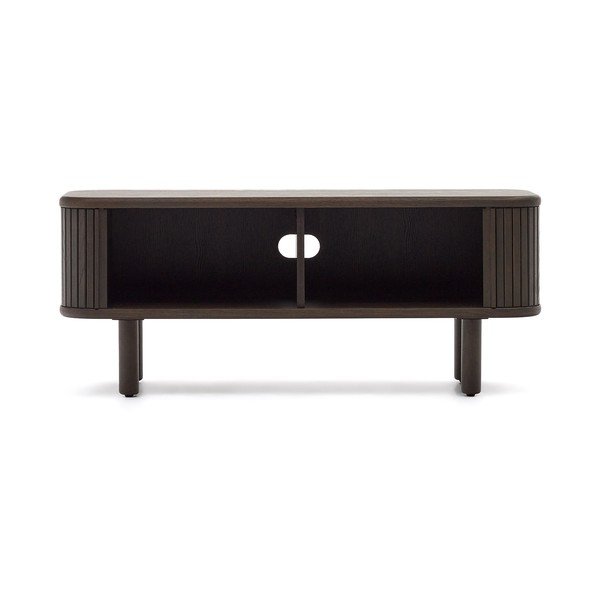 Sötétbarna TV-állvány kőrisfa dekorral 120x50 cm Mailen – Kave Home-image-3