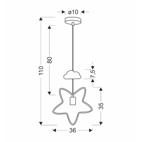 Fekete-fehér gyerek lámpa fém búrával Single – Candellux Lighting-image-2