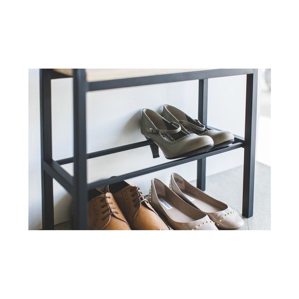 Fekete-natúr színű fém cipőtartó Tower – YAMAZAKI-image-4