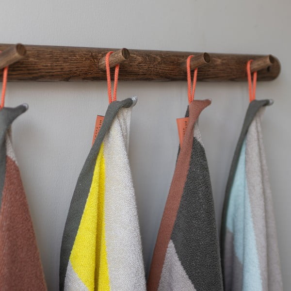 Khaki frottír bio pamut fürdőlepedő 70x133 cm Diagonal – Mette Ditmer Denmark-image-3