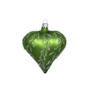 Heart 3 db-os zöld üveg karácsonyfadísz szett - Ego Dekor