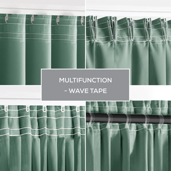 Világoszöld dimout (részleges sötétítő) függöny 140x245 cm Kierra – Restilo-image-2