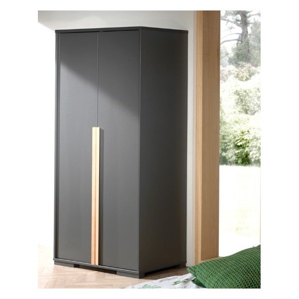 Sötétszürke gyerek ruhásszekrény 98x195 cm London – Vipack-image-1