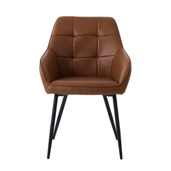 Barna kárpitozott karfás étkezőfotel szett 2 db-os Nolan Square – Unique Furniture-image-3