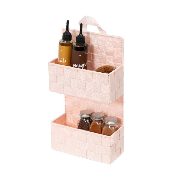 Bristol világos rózsaszín kétszintes fali tároló - Compactor-image-4