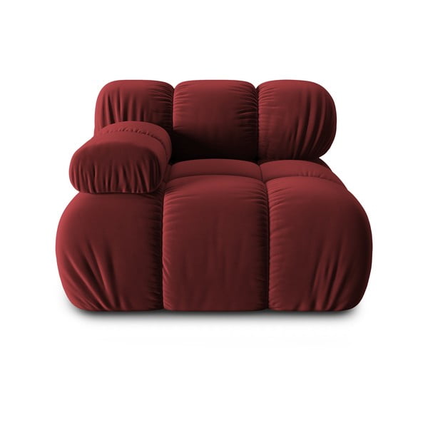 Piros bársony kanapé modul (bal oldali) Bellis – Micadoni Home