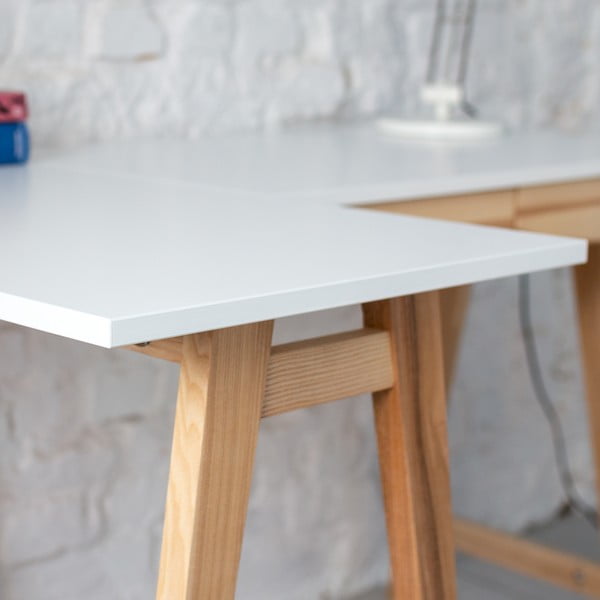 Íróasztal fehér asztallappal 85x115 cm Luka – Ragaba-image-2