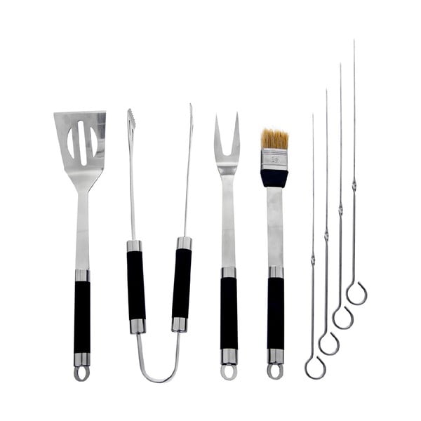 Grill rozsdamentes acél grilleszköz készlet tartóban 8 db-os - Orion-image-1