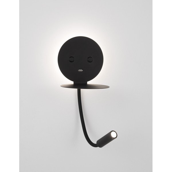 Fekete alumínium LED fali lámpa hajlítható szerkezettel-USB csatlakozóval Eclip – Nova Luce-image-4