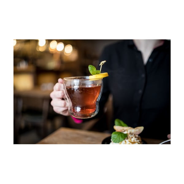 Üveg duplafalú bögre szett cappucinóhoz  2 db-os 370 ml Bolla – Vialli Design-image-2