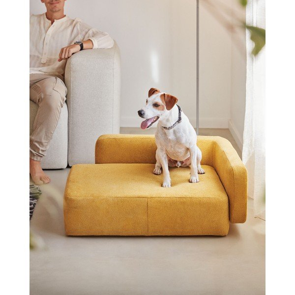 Mustársárga kutyafekhely 73x60 cm Bowie - Kave Home-image-4