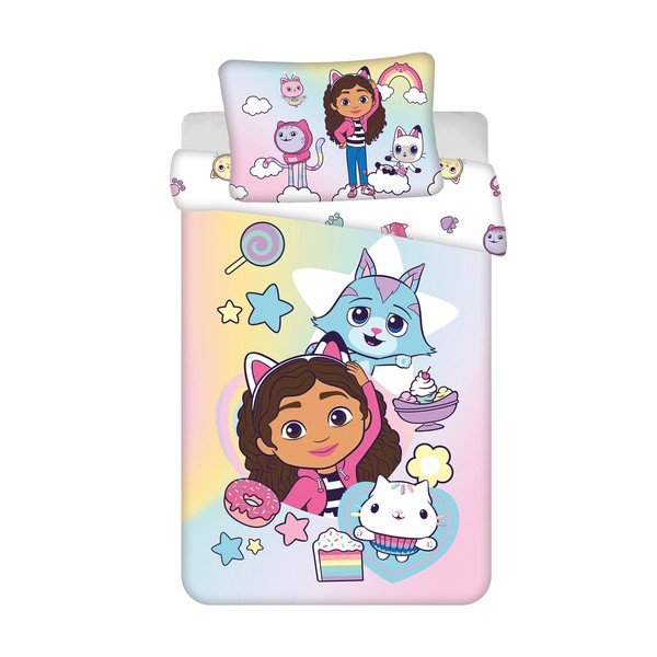 Pamut gyerek ágyneműhuzat babaágyhoz 100x135 cm Gabby's Dollhouse "Sugar Dream" – Jerry Fabrics