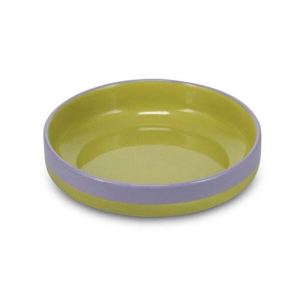 Zöld-lila mély kőedény tányér ø 21 cm Duo – ONA