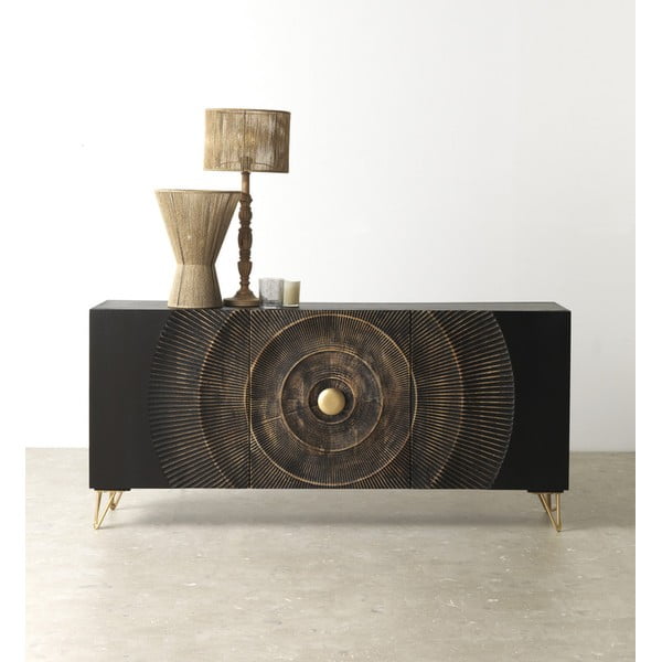 Fekete mangófa alacsony komód 160x75 cm Mango – Geese-image-1