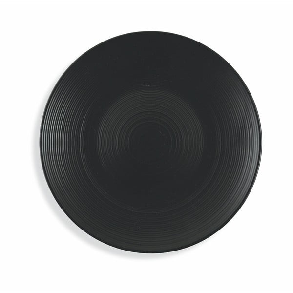 Grafite nagy fekete agyagkerámia tányér, 6 db - Villa d´Este