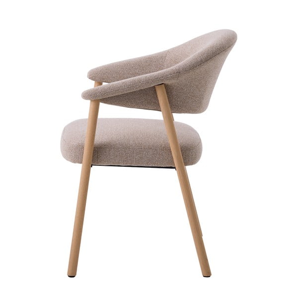 Bézs tölgyfa karfás étkezőfotel szett 2 db-os Elk – Unique Furniture-image-4