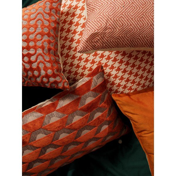 Poule narancssárga-fehér kültéri párna, 50 x 50 cm - Hartman-image-1