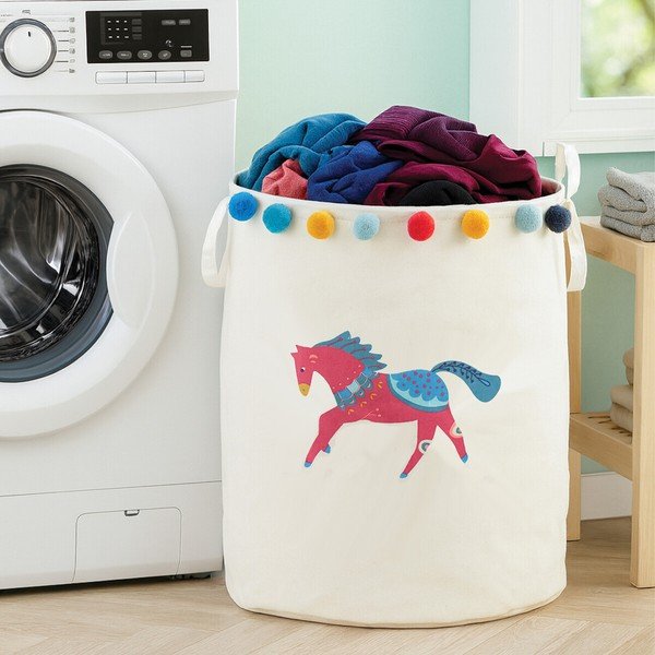 Fehér textil játéktároló kosár ø 38x48 cm Mimo Eclectic Horse – Premier Housewares-image-3