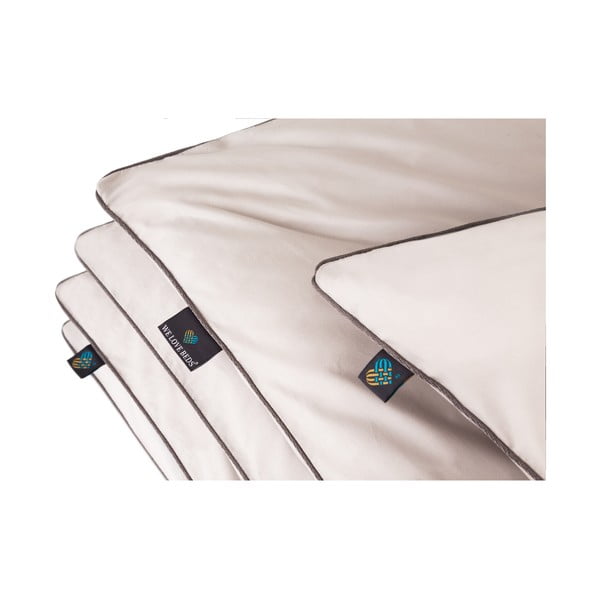 Világosszürke egyszemélyes egyiptomi pamut paplanhuzat 155x200 cm Perla – WeLoveBeds-image-2