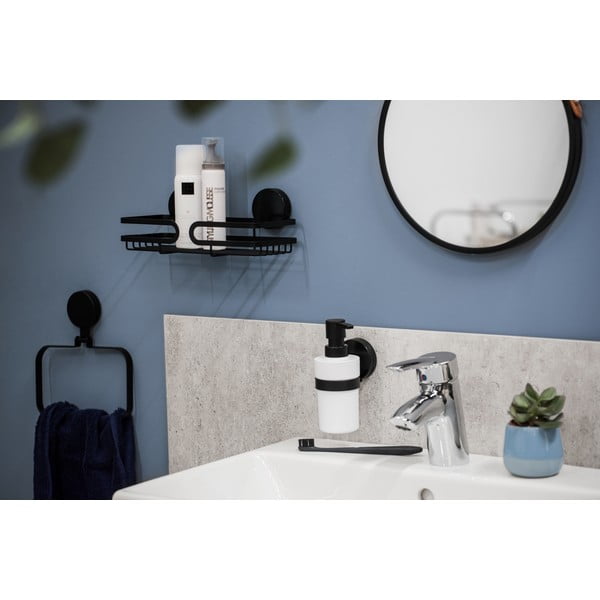 Static-Loc® Plus fekete-fehér fali szappanadagoló - Wenko-image-1